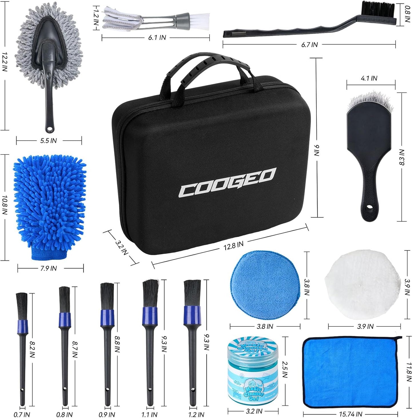 21Pcs Car Detailing Kit,Compelete Car Cleaning Kits Interior Cleaner with Detailing Brushes,Car Wash Kit with Cleaning Gel,Wash Mitt, Car Care Gift for Men